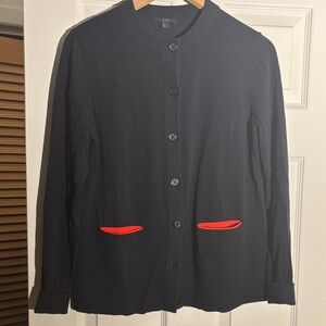 Women’s Navy COS cardigan with Red Details